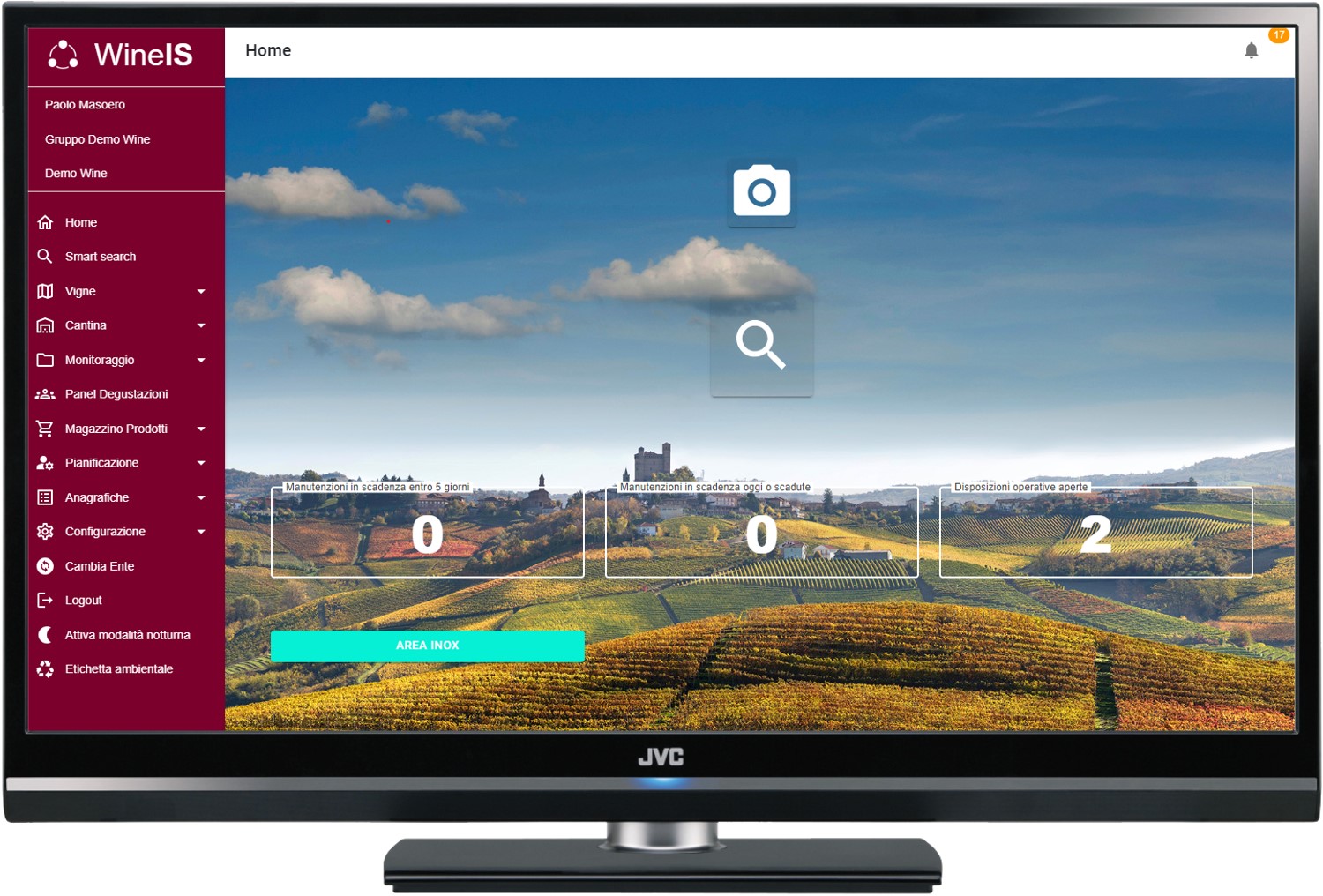 Pagina home di WineIS